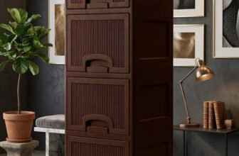 Surety for Safety 4 Compartments Plastic 4 layer drawer Multi-Compartment Organizers(Brown)