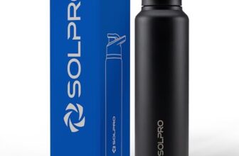 Solpro Alpha 1000mL Stainless Steel Water Bottle for Office,School,College,Travel,Gym,Yoga,Camping,Sports & Outdoor for Men,Women,Athletes,Kids,Children,Student, & Youth; Odor,Leak & BPA Free (Black)