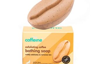 mCaffeine Exfoliating Tan Removal Soap with Coffee,Almond Milk & Caramel|De Tan Bathing Soap for Polishing & Moisturizing the Skin|Bean Shaped Soap for bath with Fresh Coffee Aroma for Unisex