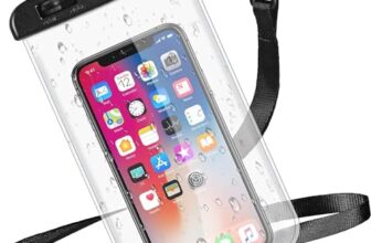 CERLINK Waterproof moblie Pouch Cover Rotation Lock Closure | Protect Your Phone in Wet dust and Rainy Conditions | Water Proof Phone case Pouch Cover for Mobile Phones-Pack-1-Transparent