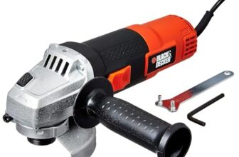 BLACK+DECKER G720R-IN,820 Watts, 4 inch (100mm), Angle Grinder (Corded) for Grinding, Polishing and Cutting with Spindle Lock and Slide Switch, 1 Year Warranty (SIDE HANDLE INCLUDED)