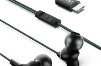 Zing Type-C Wired Earphones with HD Mic, BassXpand Technology, 13mm Dynamic Drivers, IPX4 Water Resistant, Magnetic Earbuds, in-Line Controls, 1.2m Cable – Combat Green