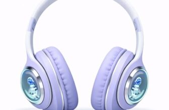 PunnkFunnk Astro Junior Wireless Bluetooth Headphones with BT 5.3, Noise Cancelling, Hi-Res Audio, 40mm Drivers, Deep Bass, Memory Foam Ear Cushions, Over-Ear Headset for Kids, Teens & Adults (Purple)