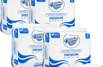 Kcofoil Charming Touch Tissue Napkins 2 Ply 33*33 Net Quantity 100 Pulls. Pack of 4 Blue Paper Napkins(4 Sheets)