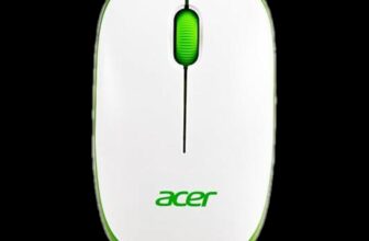 Acer ACR-WRLS/ Wireless Mouse Ambidextrous Optical Mouse ACR-WRLS,1600 DPI, with Soft side grip, Plug-and-Play(2.4GHz Wireless, White, Green)