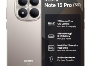 REDMI Note 15 Pro 5G (Silver Ash, 8GB+128GB) | 200MasterPixel OIS Camera | Dimensity 7400-Ultra | 17.3cm CrystalRes AMOLED Screen | IP66/68/69/69K | Mega 6580mAh Si/C Battery | 45W Fast Charging