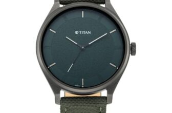 Titan Workwear Quartz Analog Hunter Green Dial Olive Green Leather Strap Watch for Men – NT1802NL02