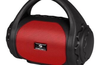 Zebronics Zeb-County 3W Wireless Bluetooth Portable Speaker with Supporting Carry Handle, USB, SD Card, FM & Call Function. (Black+Red)