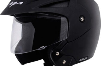 VEGA Crux Open Face Motorbike Helmet(Black)