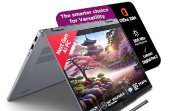 Lenovo IdeaPad 5 2-in-1 AMD Ryzen AI 7 350 (16GB RAM/512GB SSD/14 (35.5cm)/WUXGA IPS/Copilot+PC/Windows 11/Office 2024/Lenovo Digital Pen 2/1Yr ADP/Grey/1.6Kg), 83KT000JIN Convertible Laptop