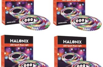 Halonix 10 Meter Multicolor 11W LED Rope Light |8 Light Modes | IP65 Certified, BIS Approved | Fairy Light, String Light | Direct Plug-in | Pack of 4 | Diwali Lights for Decoration for Home