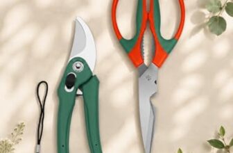 PLANETXERO Multipurpose Gardening Scissors & Green Pruner Set of 2– Heavy Duty Garden Shears with Stainless Steel Blades and Soft Grip Handles for Pruning, Trimming, Harvesting, and Plant Care (GTK)
