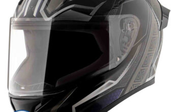 VEGA Bolt Marvel Black Panther Edition Motorbike Helmet(Black Silver)