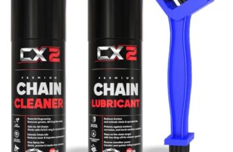 CX2 Combo of CC1 Chain Cleaner (150ml) and CL2 Chain Lube Spray with Brush for All Bikes 300ml