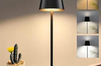 Radhav Mart Modern LED Table Lamp Rechargeable, Dimmable, Touch Control, Portable Desk Lamp for Home, Office, and Bedroom Black Metal Finish | 1 PCS