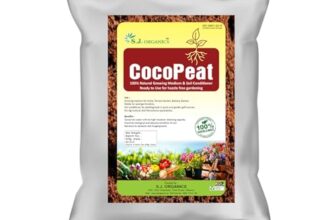 SJ Organics Cocopeat 5kg Ready to use Pack | Natural Coconut Coir Fibres | Organic Fertilizer for Home Gardening and Potted Plants