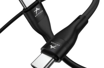 Arivion Type C to C Type 60W Fast Charging Data Cable For Smartphone, 480 Mbps Data Sync/Transfer,(Black, 1 Meter Long, 12 Months warrenty, True FCC Certified cable)