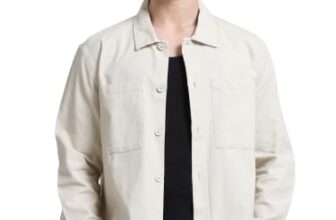 GLORYBOYZ Men’s Relaxed Fit Textured Utility Shirt with Dual Patch Pockets-L