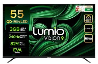 Lumio Vision 9 2026 139cm (55 inches) 4K Ultra HD Smart QD-MiniLED Google TV EPIC3-ADSI