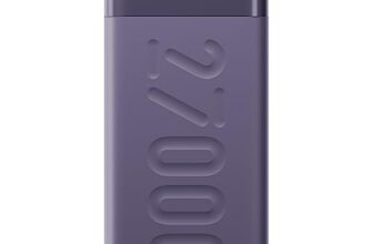 Ambrane 27000mAh Powerbank, 22.5W Fast Charging, Triple Output (2 USB & 1 Type C), PD, Quick Charge for iPhone, Android & Other Devices, Made in India + Type C Cable (Stylo Pro 27K, Deep Purple)