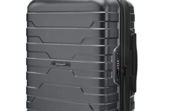 BAGSMART Carry On Luggage Airline Approved with Spinner Wheels, Silver Gray, 20 inch