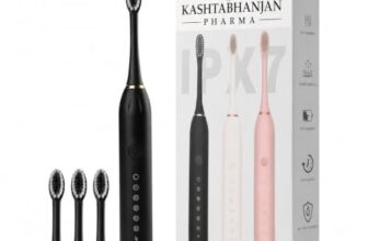 KASHTHABHANJAN PHARMA® Sonic Electric Toothbrush for Adults & Kids | 5 Cleaning Modes | 34000 Strokes/Min | USB Rechargeable | 4 Brush Heads | Waterproof IPX7 | Deep Cleaning Electric Tooth Brush (Multi)