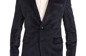 Wintage Men’s Regular Fit Notched Lapel Blazer (velvet201color6s44_Navy Blue_44)