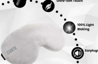 craftx craftX3D Sleeping Eyemask With Earplugs, 100% Darkness,Super-Soft ( GREY )(30 g)