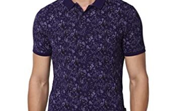 Van Heusen V Dot Men’s Slim Polo Shirt (VDKPESLF907191_Purple S)