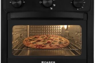 Faber Air Fryer Oven 24L 1600W|View Window|Bake Tray,Tray Handle & Crumb Tray|Dishwasher safe removable parts|5 Preset Auto Program|3 Rack Positions|Roast,Fry,Toast,Defrost|FAO CrispX Pro 24 BK