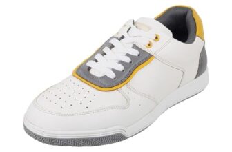 Metro Men White/Grey Synthetic Leather Sneaker UK/9 EU/43 (71-126)