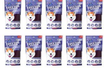 Dr. Pets Pack of 10 (85g Each) Treetos Blueberry Blast Dog Treats | Soft Chew Sticks for Puppies & Adult Dogs | Real Chicken Training Treats | Antioxidant Enriched Snacks
