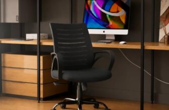 CELLBELL Desire C104 Mesh Mid Back Chair | Ergonomic Office, Study, Revolving, Computer Chair for Work from Home Heavy Duty Metal Base, Seat Height Adjustable (Black)