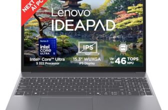 Lenovo IdeaPad Slim 3 Intel Core Ultra 5 322 Next-Gen AI PC (16GB RAM/512GB SSD/15.3″ (38.8cm)/WUXGA IPS/Copilot+ PC/Windows 11/MSO 365 Basic+Office 2024/Backlit Keyboard/Grey/1.6Kg), 83UR009QIN