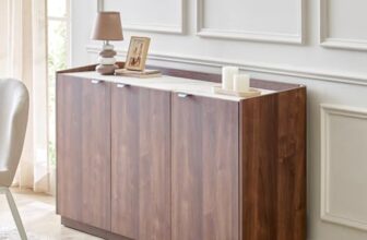 Home Centre | Hadley 3-Door Sideboard | Storage Cabinet for Home | Engineered Wood | Walnut | 1 Year Warranty