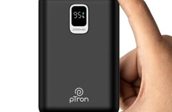 pTron Dynamo Ultra 20000mAh Power Bank, 22.5W Superfast Charging, Compact Size, Type-C/PD 20W Fast Charging, Supports VOOC/Wrap/Dash/Quick Charge Protocols, 3 Output Ports, Type-C Input/Output (Black)