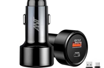 Ant Trigger 10 Dual USB Car Charger 48W, PD 3.0 & Quick Charge Fast Charging Car Adapter with 2 USB Ports for Smartphones Tablets Laptops Smartwatch