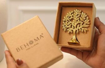BEHOMA 100% Pure Brass Kalpvriksh Tree with Birds | Tree of Life Showpiece for Car Dashboard & Table Decor (8.5 cm) | Kalpvriksha Vastu & Feng Shui Good Luck Idol, Home & Puja Gift
