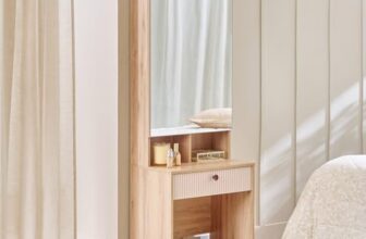 Home Centre | Lexus Dresser Mirror with Drawer Storage | Engineered Wood | Brown | 1 Year Warranty