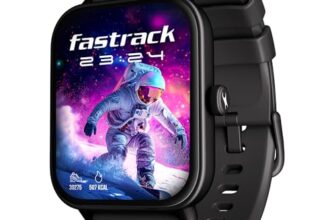 Fastrack Limitless Glide X 1.83″ Smart Watch with Ultra UV HD Display, SpO2, Heart Rate & Sleep Tracking, Bluetooth Calling, 100+ Sports Modes, 5-Day Battery, Smartwatch for Men & Women (Black)