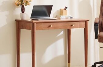 Home Centre | Amanda Acacia Wood Study Desk with Drawer | Solid Wood | Brown | 1 Year Warranty