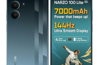 realme narzo 100 Lite 5G (Thunder Black,4GB+128GB) | 7000mAh Titan Battery | 4 Years, Zero Lag | 144 Hz Ultra Bright Display | 6 nm Octa-core 5G Chipset | Color Pop Design | VC Cooling