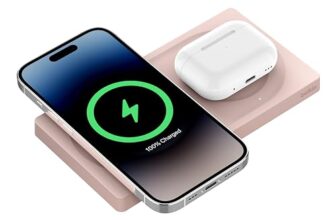 Belkin Magsafe 2-in-1 Wireless Charging Pad 15W | Fast Charging iPhone | Wireless Charging Station for iPhone 16, 15, 14,13 and 12 Series, AirPods, and Other MagSafe Enabled Devices | Pink