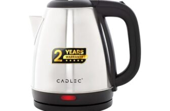 Cadlec Aquanix 1.8 Litre Electric Kettle with Stainless Steel Body | Automatic Cut-Off | Cool-Touch Handle & Lid | Multi-Use for Tea, Coffee, Noodles | 1500W | 2-Year Warranty