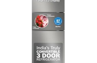 Bosch MaxFlex Convert 335L,3 Star Inverter Frost Free Triple Door Refrigerator (CMC36S03NI, 8-in-1 Convertible, UV Protected Body Shield, VitaFresh Technology, Adaptive UI, Smoky Steel)