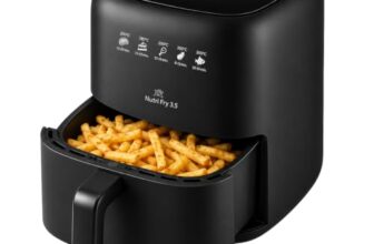 INALSA Air Fryer 3.5 ltr|1400 W with Air Crisp Technology|Temperature & Timer Control|8 Preset Menu & Digital Display|Air fry, Bake,Roast,Reheat,Dehydrate|Airfryer Recipe book-NutriFry 3.5