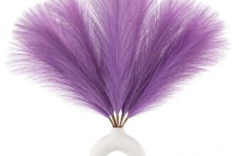 Artificial Pampas Grass Set of 3 for Home Decor,Fluffy Dried Flower Stems for Vase Decoration, Boho Table Centerpiece, Artificial Flowers for Living Room Bedroom Office Decor (Purple)