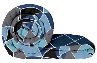 MollisHomes Single Bed Comforter 180 GSM Reversible Microfiber | Comforter Single | AC Comforter Single Bed | Lightweight All Season Comforter | Blanket Single Size – Blue & Navy Blue