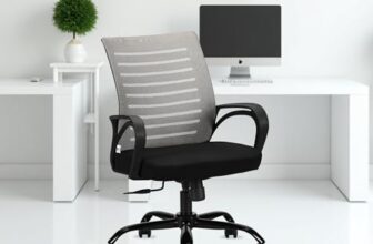 IAFA FURNITURE Diego Office Chair with Height Adjustable Mechanism, Ergonomic Mid-Back Mesh Design |Heavy Duty Metal Base | Multi-Adjustment Revolving Chair (Self Assembly) (Mid Back, Grey)