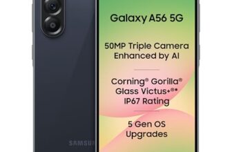 Samsung Galaxy A56 5G (Awesome Midnight Blue, 8GB, 128GB) | Segment Most Complete Triple Camera | AI Editing | 4nm Processor | sAMOLED Display| Gorilla Glass Victus+| 5 Gen OS Upgrades
